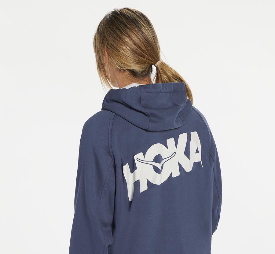 Hoka Australia One One Bondi - Mens Hoodie Navy - MHSWJ-9652